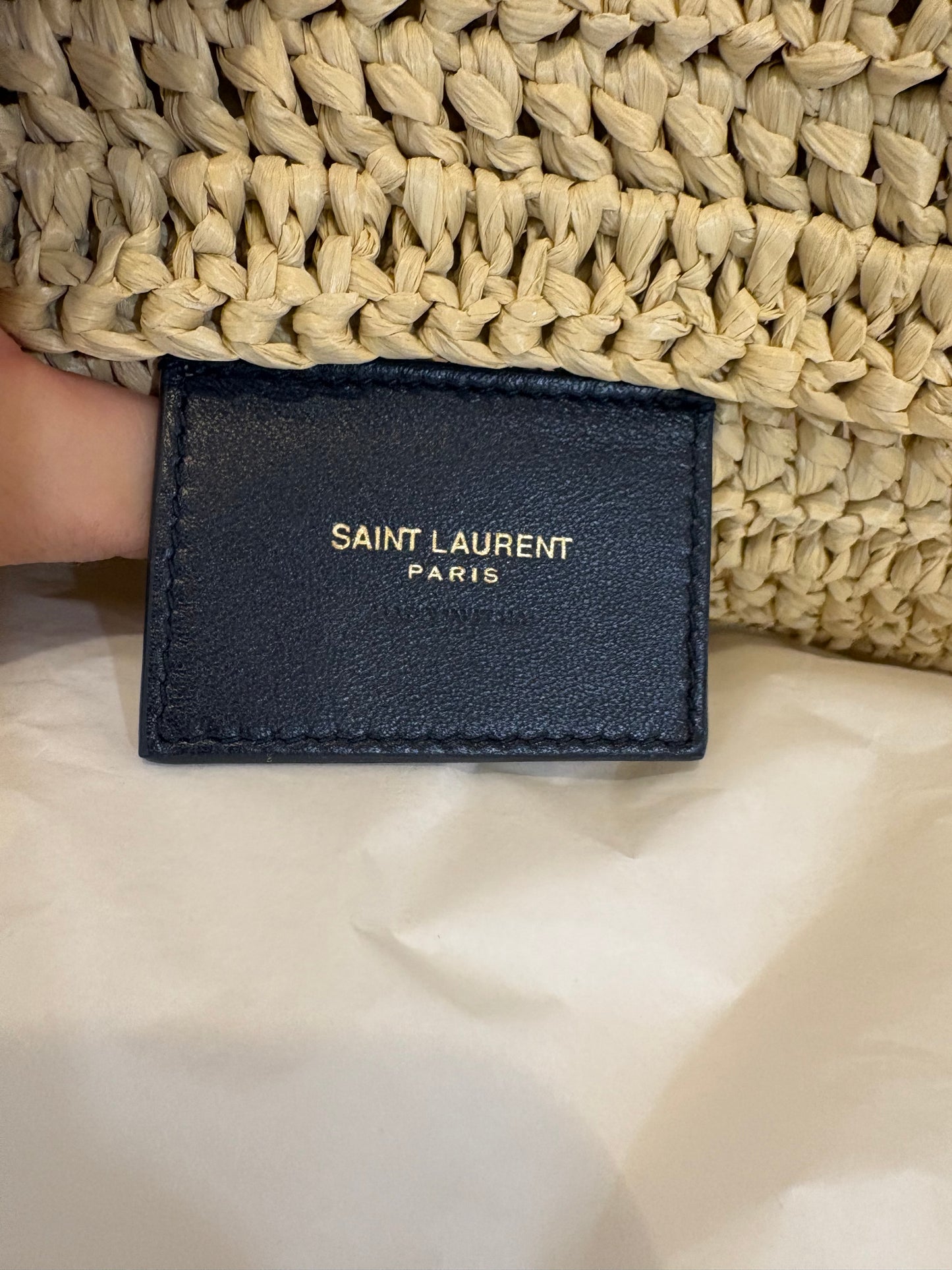 Saint Laurent Rive Gauche Raffia Tote