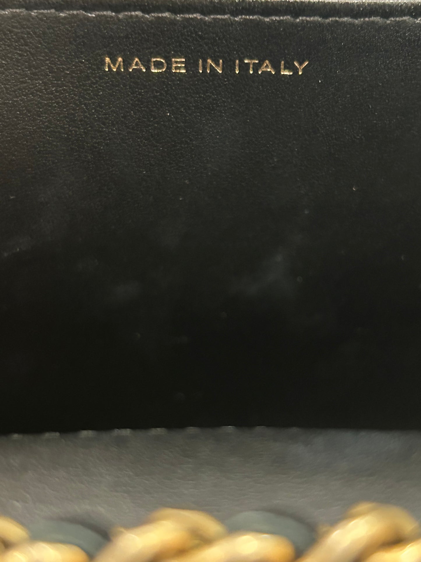 Chanel Black Chevron Lambskin Button Wallet On Chain