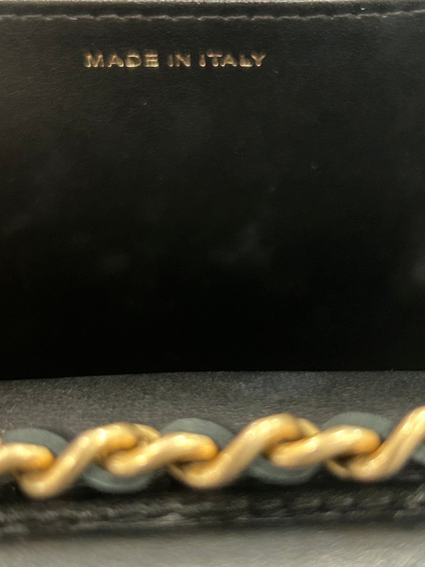 Chanel Black Chevron Lambskin Button Wallet On Chain